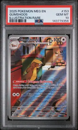 PSA 10 Gumshoos 153/132 Pokemon Mega Evolution Illustration Rare 2025 GEM MINT - Image 1