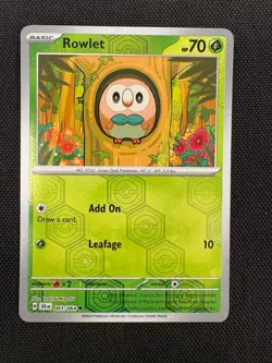 Rowlet 003/064 Common Shrouded Fable Pokemon Reverse Holo Near Mint - Image 1