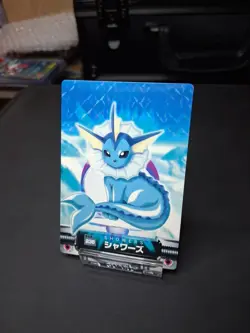 Vaporeon Carddass Zukan 2004 Pokemon Bandai Japanese #236 Rainbow Prism NM - Image 2