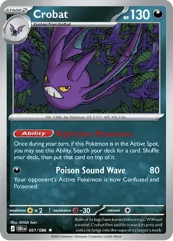 2x Crobat 051/086 Non Holo Rare (deck exclusive) Pokemon Chaos Rising CRI - Image 1
