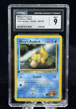 Misty’s Psyduck #54 1st Edition Gym Heroes 2000 Pokemon CGC 9 💦 - Image 1