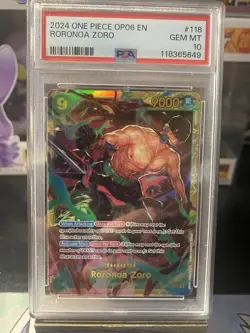 Namco One Piece CCG Roronoa Zoro OP06-118 Wings of the Captain Secret Rare Foil - Image 1