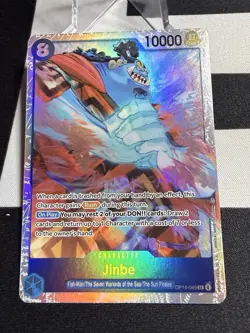 One Piece CCG Op-14 Azure Sea’s Seven Super Rare Jinbe English - Image 1