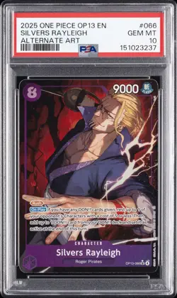 2025 ONE PIECE OP13-CARRYING ON HIS WILL ALTERNATE ART SILVERS RAYLEIGH PSA 10 - Image 1