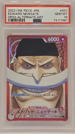 Edward Newgate OP02-001 PSA 10 Gem Mint One Piece Japanese Alternate Art Leader - Image 1