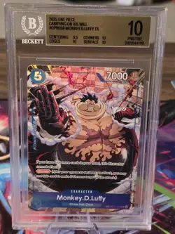 2025 One Piece Carrying On His Will #OP11058 Monkey.D.Luffy TR BGS 10 P1 - Image 1