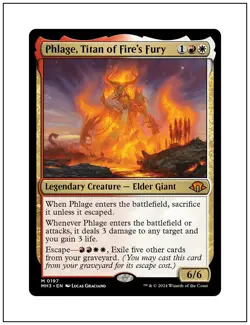 1x Phlage, Titan of Fire's Fury, Modern Horizons 3, Magic MTG NM - Image 1