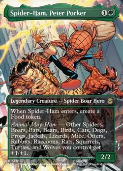 PRESALE Spider-Ham, Peter Porker - Extended Art MSM NM MTG - Image 1