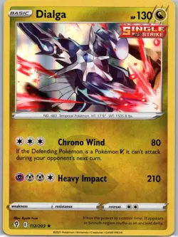 Pokemon TCG Dialga 112/203 Evolving Skies Holo NM - Image 1