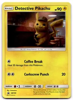 Detective Pikachu - SM190 Holo Promo Sun & Moon Promo Pokemon Holo LP - Image 1