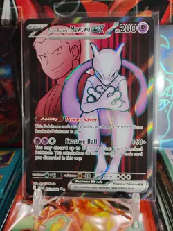 Pokemon TCG Team Rocket's Mewtwo ex 213/182 Full Art NM - Image 1