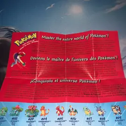 Vintage 1999 Nintendo/Hasbro Pokemon Promo Poster with 150 Pokemon 9.5" x 7" - Image 3