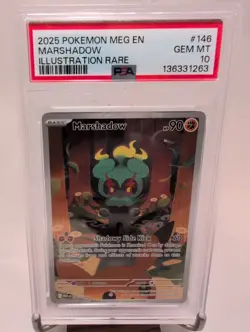 🔥 PSA 10 MARSHADOW 146 ILLUSTRATION RARE IR POKEMON TCG MEGA EVOLUTION GEM MINT - Image 2