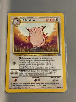 Pokemon TCG Clefable Jungle 17/64 Unlimited Rare HP - Image 1