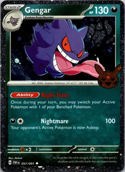 Gengar (Cosmos Holo) 057/091 Holo Trick or Trade BOOster 2024 Pokemon Holo NM - Image 1