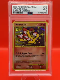 2009 POKEMON PLATINUM SUPREME VICTORS #149 MOLTRES-HOLO PSA 9. Recent cert… - Image 1