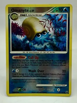 Omanyte Lv.37 - 69/100- Majestic Dawn Reverse Holo 2008 Pokemon TCG MP - Image 2