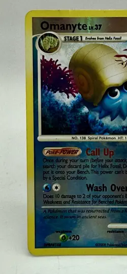 Omanyte Lv.37 - 69/100- Majestic Dawn Reverse Holo 2008 Pokemon TCG MP - Image 3