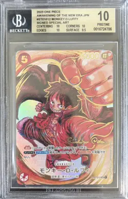 2023 ONE PIECE OP05 1ST ANNIVERSARY ODA SIGNATURE #012 MONKEY D. LUFFY BGS 10 - Image 1