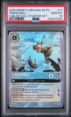 2025 DISNEY LORCANA EN P3-PROMO #11 TINKER BELL - GIANT FAIRY PSA 10 - Image 1