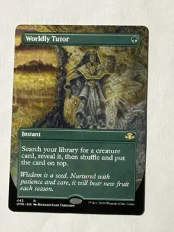 Worldly Tutor BORDERLESS DMR 442 (MTG Dominaria Remastered 2023) - Image 1