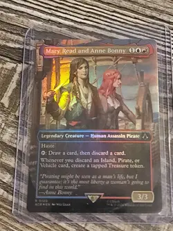 Pristine MTG Mary Read and Anne Bonny (Borderless) #120 Foil NM Assassin's Creed - Image 1