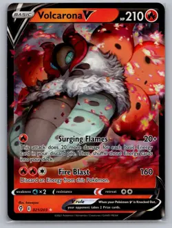Volcarona V 021/203 Holo V Rare Evolving Skies Pokemon Holo Near Mint - Image 1