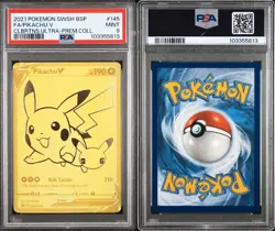 2021 Pokemon PIKACHU V #SWSH145 Black Star Promo Ultra-Premium Coll. PSA 9 - Image 3