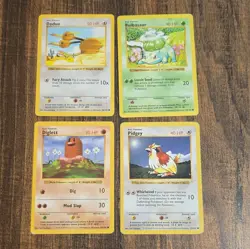 Pokemon TCG Base Set Vintage Lot - Doduo, Bulbasaur, Diglett, Pidgey shadowless - Image 1
