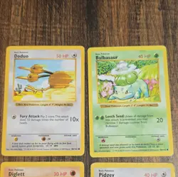 Pokemon TCG Base Set Vintage Lot - Doduo, Bulbasaur, Diglett, Pidgey shadowless - Image 2
