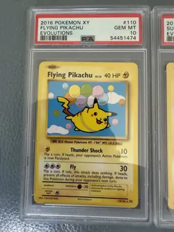 PSA 10 Pokemon Evolutions Surfing & Flying Pikachu Sequential Cards Rare 2016 - Image 2