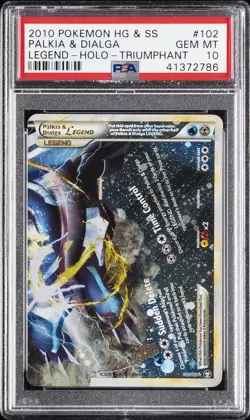 POKEMON HEARTGOLD & SOULSILVER TRIUMPHANT PALKIA & DIALGA LEGEND-HOLO PSA 10 - Image 1