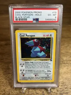 Pokemon TCG 2000 Cool Porygon #15 Holo Black Star Promo - Tail Swirl 🌀 - PSA 6 - Image 1