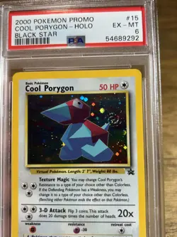 Pokemon TCG 2000 Cool Porygon #15 Holo Black Star Promo - Tail Swirl 🌀 - PSA 6 - Image 2