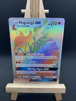 Magcargo GX 218/214 Lost Thunder Full Art Rainbow Secret Rare Pokemon Card LP - Image 1