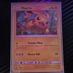 Pokemon TCG Pikachu SM76 SM Promo Holo Basic 70HP English Megumi Mizutani 2017 - Image 1