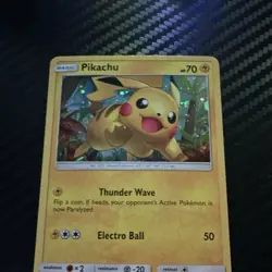 Pokemon TCG Pikachu SM76 SM Promo Holo Basic 70HP English Megumi Mizutani 2017 - Image 2