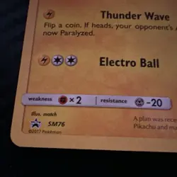 Pokemon TCG Pikachu SM76 SM Promo Holo Basic 70HP English Megumi Mizutani 2017 - Image 3
