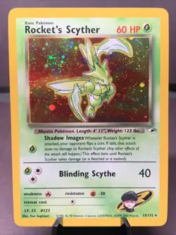 Pokemon TCG Rocket's Scyther 13/132 Gym Heroes Holo Rare 2000 VTG WOTC NM- - Image 1