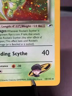 Pokemon TCG Rocket's Scyther 13/132 Gym Heroes Holo Rare 2000 VTG WOTC NM- - Image 4
