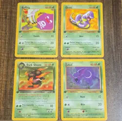 Pokemon TCG Vintage 4-Card Lot - Koffing Ekans Zubat Dark Gloom 1st edition - Image 1