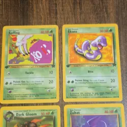 Pokemon TCG Vintage 4-Card Lot - Koffing Ekans Zubat Dark Gloom 1st edition - Image 3