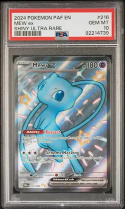 Mew Ex Shiny Ultra Rare Pokemon Paf En-Paldean Fates 216/091 PSA 10 - Image 1