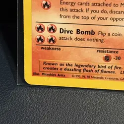 Pokemon TCG Fossil 1st Ed Moltres 27/62 Rare Reg 1999 70HP MP - Image 3