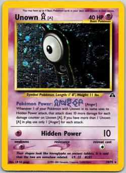 Unown 14/75 Unlimited Holo Rare Neo Discovery Lightly Played - Image 1
