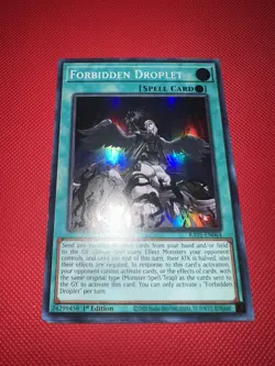 Yugioh Forbidden Droplet RA01-EN064 1st Edition Super Rare NM - Image 1