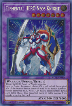 YUGIOH ELEMENTAL HERO NEOS KNIGHT SECRET RARE BLHR-EN064 NEAR MINT - Image 1