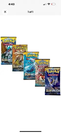 Pokemon TCG Sun & Moon Base Set Booster Pack (Random Artwork) New/Sealed - Image 1
