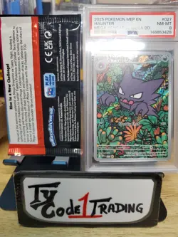 2025 POKEMON MEP EN HAUNTER MEGA GENGAR ex MEGA BD #027 PSA 8 And Heroes - Image 2