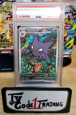 2025 POKEMON MEP EN HAUNTER MEGA GENGAR ex MEGA BD #027 PSA 8 And Heroes - Image 3